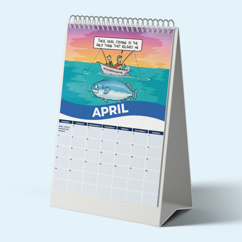 Jersey 2024 Desk Calendar SALE! Kartoon Faktory